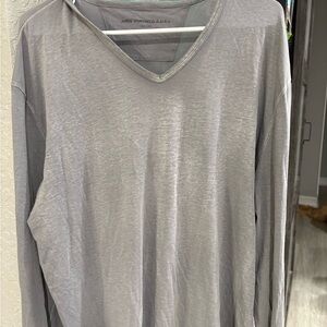 John Varvatos Charcoal V-Neck Shirt
